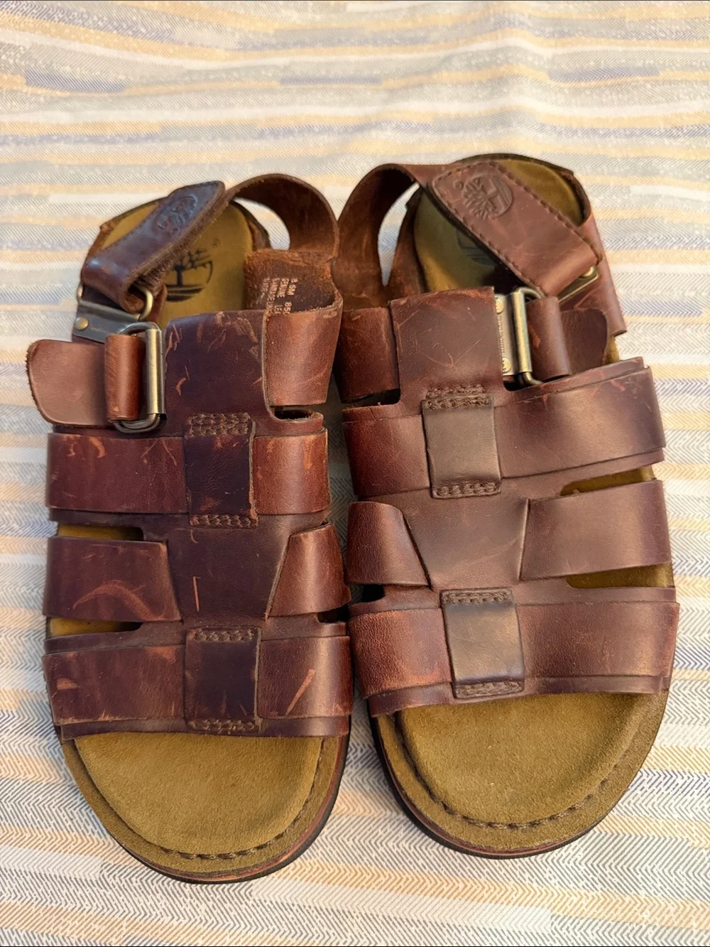 Men's Brown Leather Fisherman Sandals